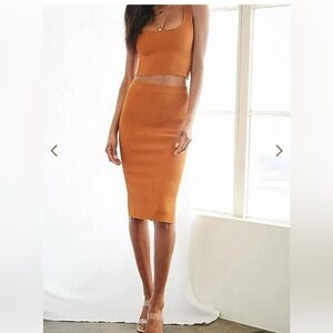 Ribbed skirt and tank top set